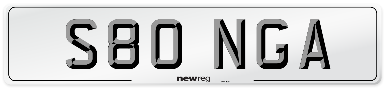 S80 NGA Number Plate from New Reg